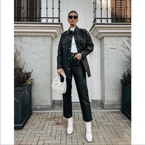ZARA Quilted Faux Leather Pants
